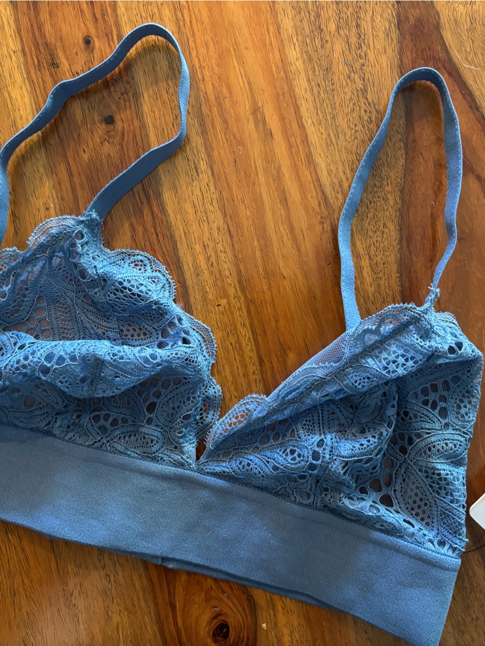 Lively Sheer Lace Underwire Bra in Dusty Blue